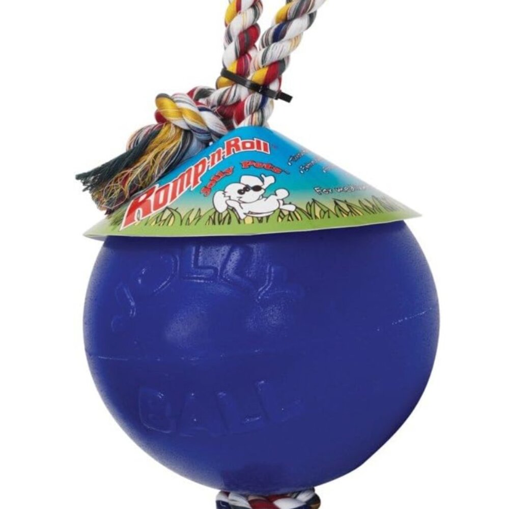 Jolly Pets Romp-n-Roll Dog Toy, Blue, 4.5-in